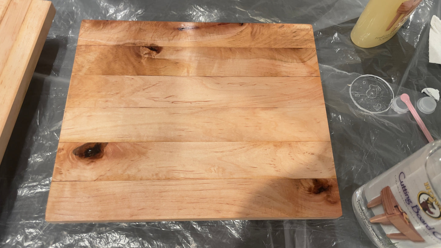 HANDCRAFTED Wood Cutting Board made from BEAUTIFUL Ambrosia Maple